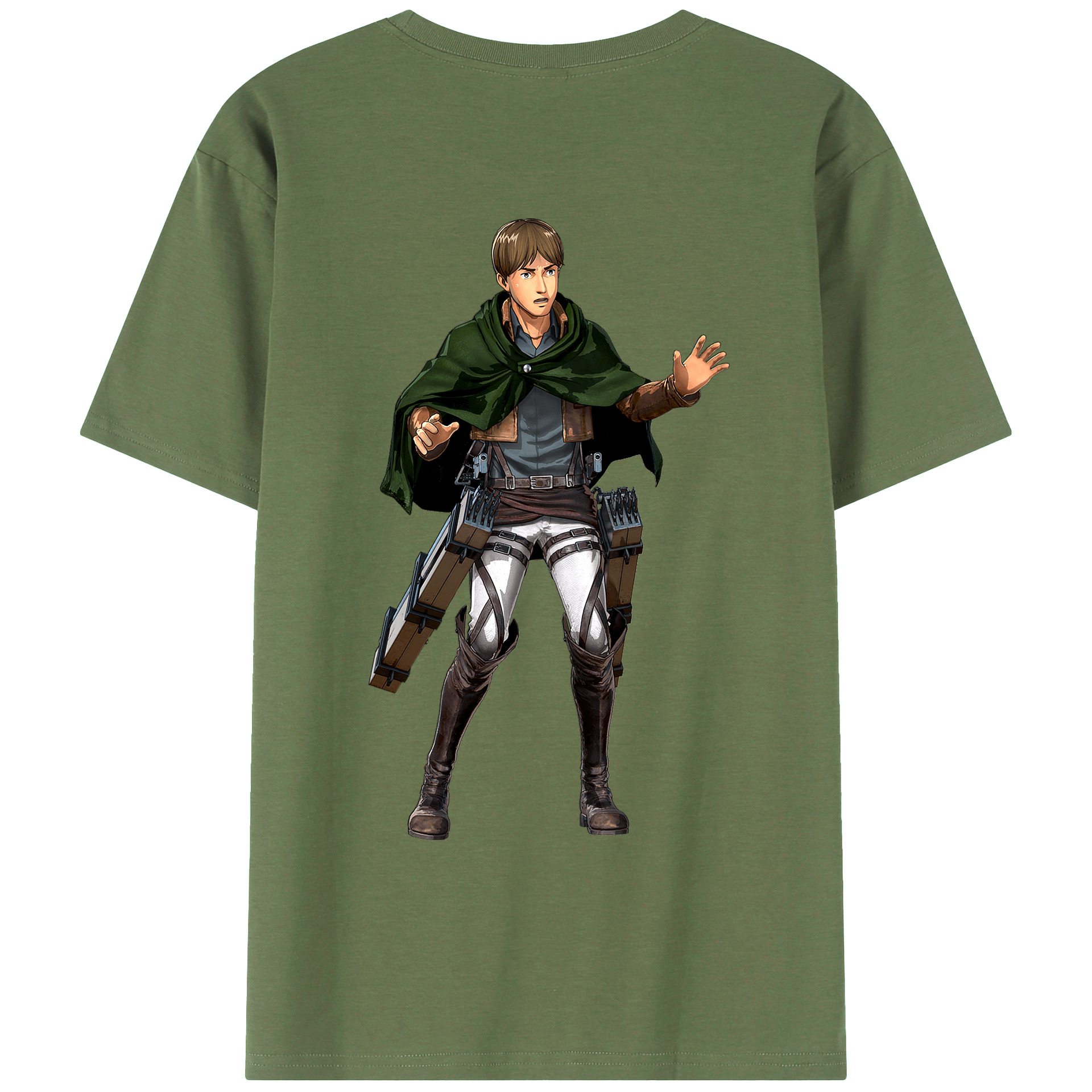 （画像用） 進撃の巨人 Attack on Titan 綿100％ メンズ半袖Tシャツ（バックプリント） 通気性